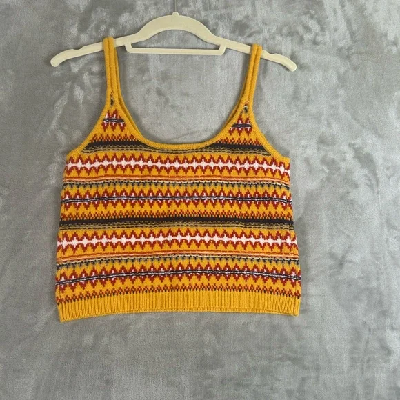 Rag & bone willow fair isle yellow wool sweater cami vest - Picture 6 of 9